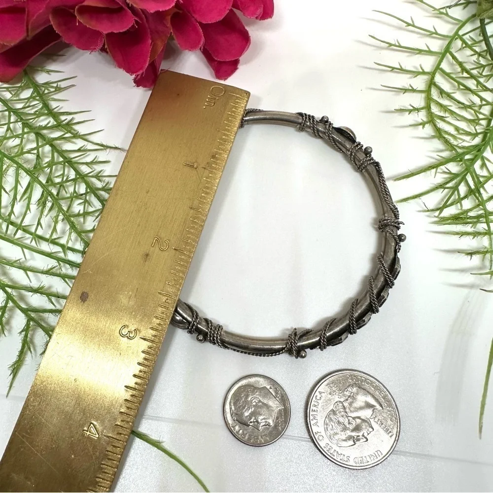 Vintage Ornate Metal Bangle Bracelet